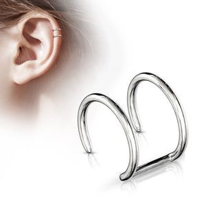 double hoop ear cuff fake piercing in 2 colors